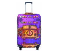 Peace and Love - Fundas protectoras elásticas para equipaje de 45,7 a 81,3 cm, Black, L