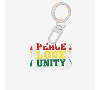 Peace and Love University - Etiqueta de identificación de mascotas con forma de hueso, etiquetas acrílicas para perros y gatos, con anillo para perro y gato, manualidades colgantes