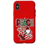 Peace and Love Xmas Elements Graphic Christmas GNOME Women Carcasa para iPhone X/XS