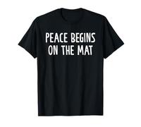 Peace Begins On Mat Yoga Meditación Zen Entrenamiento Espiritual Camiseta