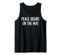 Peace Begins On Mat Yoga Meditación Zen Entrenamiento Espiritual Camiseta sin Mangas