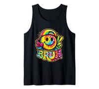 Peace Bruh Tie Dye Sonrisa Cara Sonriente Estudiante de Escuela Groovy Camiseta sin Mangas