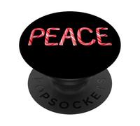 Peace - Christian Faith Candy Cane Red & White Christmas PopSockets PopGrip Adhesivo