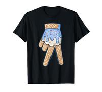 Peace Cream Mano Cucurucho Cartoon Azul Chispas Verano Camiseta