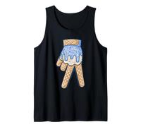 Peace Cream Mano Cucurucho Cartoon Azul Chispas Verano Camiseta sin Mangas