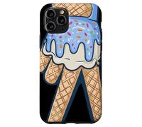 Peace Cream Mano Cucurucho Cartoon Azul Chispas Verano Carcasa para iPhone 11 Pro