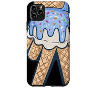 Peace Cream Mano Cucurucho Cartoon Azul Chispas Verano Carcasa para iPhone 11 Pro MAX