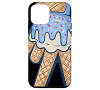 Peace Cream Mano Cucurucho Cartoon Azul Chispas Verano Carcasa para iPhone 12 Mini