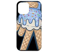 Peace Cream Mano Cucurucho Cartoon Azul Chispas Verano Carcasa para iPhone 12 Pro MAX