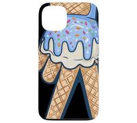Peace Cream Mano Cucurucho Cartoon Azul Chispas Verano Carcasa para iPhone 13