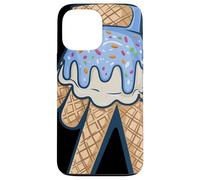 Peace Cream Mano Cucurucho Cartoon Azul Chispas Verano Carcasa para iPhone 13 Pro MAX