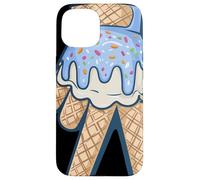 Peace Cream Mano Cucurucho Cartoon Azul Chispas Verano Carcasa para iPhone 15