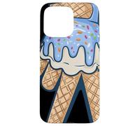 Peace Cream Mano Cucurucho Cartoon Azul Chispas Verano Carcasa para iPhone 15 Pro MAX