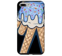 Peace Cream Mano Cucurucho Cartoon Azul Chispas Verano Carcasa para iPhone 7 Plus/8 Plus