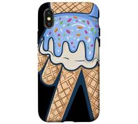 Peace Cream Mano Cucurucho Cartoon Azul Chispas Verano Carcasa para iPhone X/XS