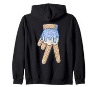 Peace Cream Mano Cucurucho Cartoon Azul Chispas Verano Sudadera con Capucha