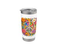 Peace Design with Flowers Vaso térmico de acero inoxidable de doble pared