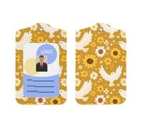 Peace-Dove-Daisies - Soporte vertical para tarjetas de identificación de piel sintética con cordón, para Ofiice
