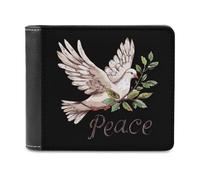 Peace Dove of Peace - Cartera plegable de piel sintética con bolsillo, monedero delgado para mujeres y hombres, Estilo:, Talla única