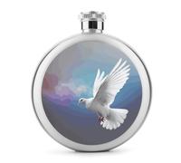 Peace Dove - Petaca de whisky pequeña portátil de viaje, botella de acero inoxidable a prueba de fugas para bodas, padrinos de boda, regalo de dama de honor, 5 onzas