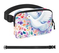 Peace Dove - Riñonera cruzada con diseño de paloma de la paz, regalos para disfrutar de deportes, festivales, entrenamiento, viajes, correr, casual, manos libres, riñonera para teléfono, Multicolor