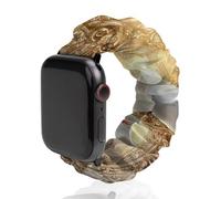 Peace Dove Scrunchie - Correa de repuesto elástica suave compatible con Apple Watch, 42mm/44mm, Acero inoxidable, No es una piedra preciosa