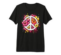 Peace Flower Power, Signo de la Paz, 70s 60s, Chicas, Flores Camiseta Premium