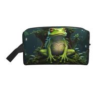 Peace Frog Tree Print Travel Makeup Organizador portátil de cosméticos Bolsa de almacenamiento de gran capacidad