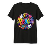 Peace Graffiti Colores Brillantes Felices, alegres, artísticos Camiseta Premium
