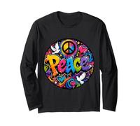 Peace Graffiti Colores Brillantes Felices, alegres, artísticos Manga Larga
