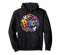 Peace Graffiti Colores Brillantes Felices, alegres, artísticos Sudadera con Capucha