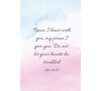 Peace I Leave With You Journal - John 14:27 | Pink & Light Blue Watercolor Hardcover Notebook, 6”x9”, 100 College-Ruled Pages