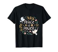 Peace is Power Derechos Humanos Protesta Cita Arte Camiseta