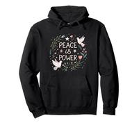 Peace is Power Derechos Humanos Protesta Cita Arte Sudadera con Capucha