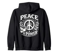 Peace Is Power, diseño Retro con Forma de Paloma y Laurel, símbolo de la Paz, Unity Love Art Sudadera con Capucha