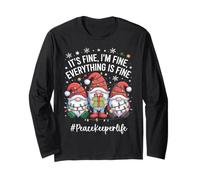 Peace Keeper Gnomo Everything Is Fine Funny Christmas Manga Larga