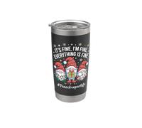 Peace Keeper Gnomo Everything Is Fine Funny Christmas Vaso térmico de acero inoxidable de doble pared