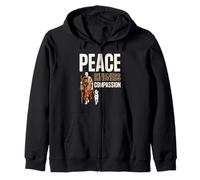 Peace Kindness Compassion Walk for Peace Monk & Aloka Dog Sudadera con Capucha