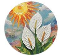Peace Lily 1000 Pieces Jigsaw Puzzles For Adults Educational Games Stress Relieving Entertainment Exercise The Memory of The Brain for Family Decorations 1000pcs (67.5x67.5cm)