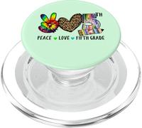 Peace Love 5th Grade, Leopard Tie Dye Pencil Design Teacher PopSockets PopGrip para MagSafe