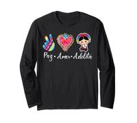 Peace Love Adelita Funny Mexican Spanish Saying México Team Manga Larga