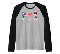 Peace Love Adelita Mexican Pride Mexico Paz Amor Adelita Camiseta Manga Raglan
