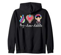 Peace Love Adelita Mexican Pride Mexico Paz Amor Adelita Sudadera con Capucha