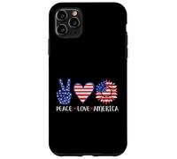 Peace Love America Patriotic USA Flag Girasol 4 de Julio Carcasa para iPhone 11 Pro MAX