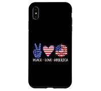 Peace Love America Patriotic USA Flag Girasol 4 de Julio Carcasa para iPhone XS MAX