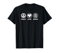 Peace Love And Bingo Simple Gráfico Bingo Básico Camiseta