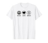 Peace Love And Bingo Simple Gráfico Bingo Básico Camiseta