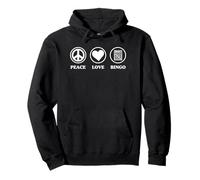 Peace Love And Bingo Simple Gráfico Bingo Básico Sudadera con Capucha