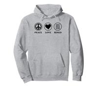 Peace Love And Bingo Simple Gráfico Bingo Básico Sudadera con Capucha