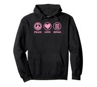 Peace Love And Bingo Simple Gráfico Bingo Básico Sudadera con Capucha